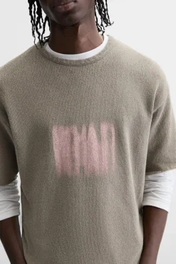 Best CAMISETA PUNTO ESTAMPADO LAVADO Hombre Jerséis / Chaquetas|Camisetas