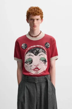 New CAMISETA PUNTO JACQUARD CARA X HARRY LAMBERT Hombre Jerséis / Chaquetas|Camisetas