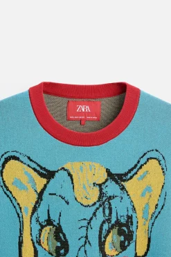 Outlet CAMISETA PUNTO JACQUARD ELEFANTE X HARRY LAMBERT Hombre Jerséis / Chaquetas|Camisetas