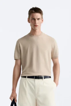 Best CAMISETA PUNTO MEZCLA VISCOSA Hombre Jerséis / Chaquetas|Camisetas