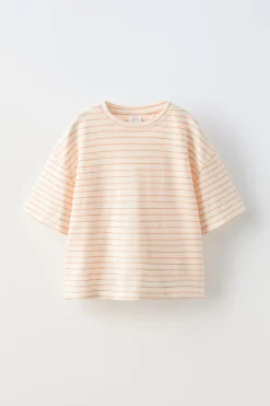 Niños ZARA 6 - 14 Años·Camisetas<CAMISETA RAYAS ALGODÓN LINO