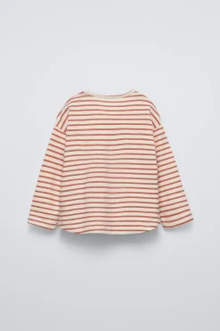 Niños ZARA 6 - 18 Meses·Camisetas|6 - 18 Meses·Camisas<CAMISETA RAYAS BOLSILLO