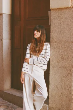 Online CAMISETA RAYAS CON ALGODÓN Mujer Camisetas