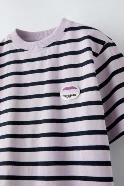 Niños ZARA 6 - 14 Años·Camisetas<CAMISETA RAYAS PARCHE