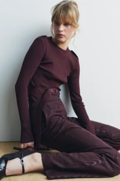 Hot CAMISETA RIB CINTURÓN Mujer Camisetas