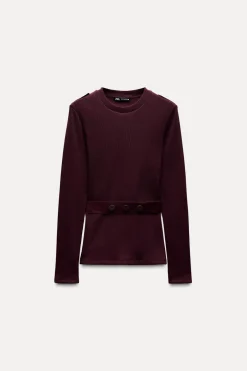 Hot CAMISETA RIB CINTURÓN Mujer Camisetas