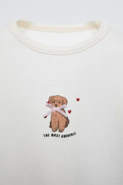 Niños ZARA 1½ - 6 Años·Camisetas|6 - 18 Meses·Camisetas<CAMISETA RIB ESTAMPADO LACITO