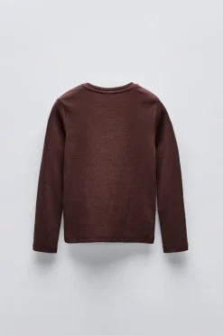 Niños ZARA 6 - 14 Años·Camisetas<CAMISETA RIB LAZO PERLAS