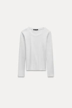 Outlet CAMISETA RIB MANGA LARGA Mujer Sudaderas / Joggers|Camisetas