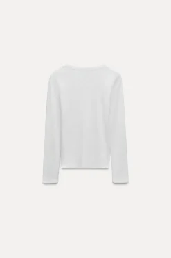 Outlet CAMISETA RIB MANGA LARGA Mujer Sudaderas / Joggers|Camisetas