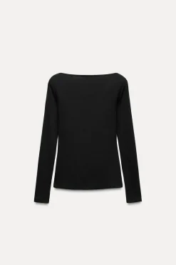 Outlet CAMISETA RIB MANGA LARGA Mujer Camisetas