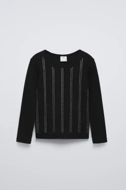 Niños ZARA 6 - 14 Años·Camisetas<CAMISETA RIB STRASS