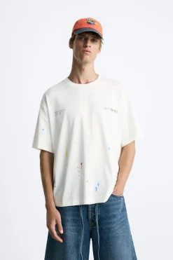 Clearance CAMISETA SALPICADURA TEXTOS Hombre Camisetas