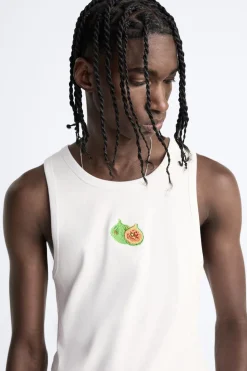 Fashion CAMISETA TANK BORDADO COMBINADO Hombre Camisetas