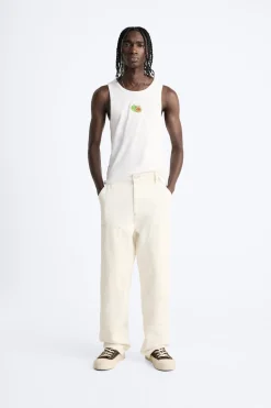 Fashion CAMISETA TANK BORDADO COMBINADO Hombre Camisetas