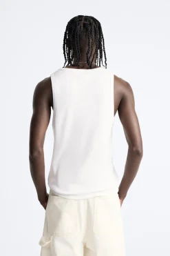 Fashion CAMISETA TANK BORDADO COMBINADO Hombre Camisetas