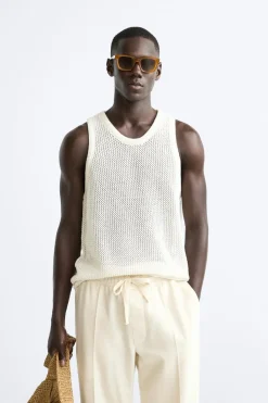 Fashion CAMISETA TANK PUNTO Hombre Jerséis / Chaquetas|Camisetas