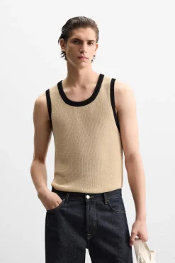 Sale CAMISETA TANK PUNTO CONTRASTE Hombre Camisetas