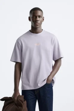 Fashion CAMISETA TEXTO BORDADO Hombre Camisetas