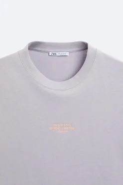 Fashion CAMISETA TEXTO BORDADO Hombre Camisetas