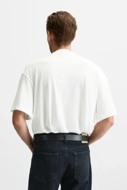 Hot CAMISETA TEXTO BORDADO Hombre Camisetas