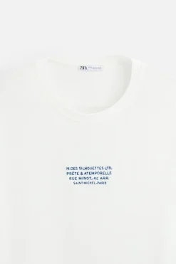 Hot CAMISETA TEXTO BORDADO Hombre Camisetas