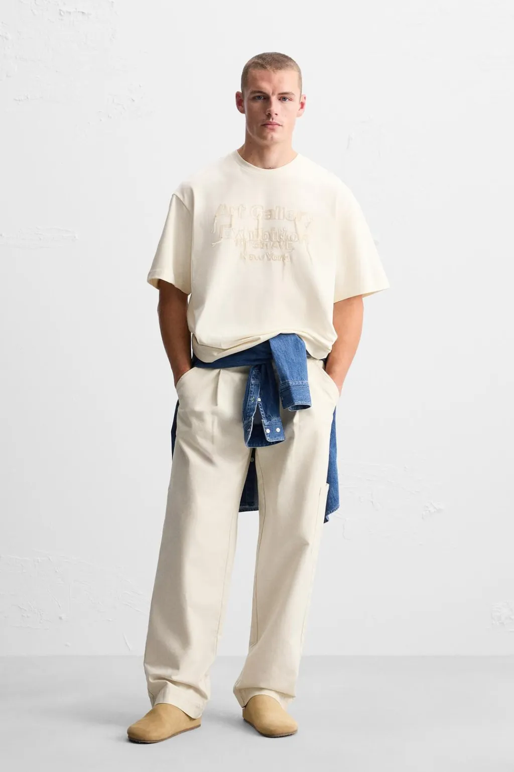 Outlet CAMISETA TEXTO BORDADO Hombre Camisetas