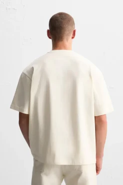 Outlet CAMISETA TEXTO BORDADO Hombre Camisetas