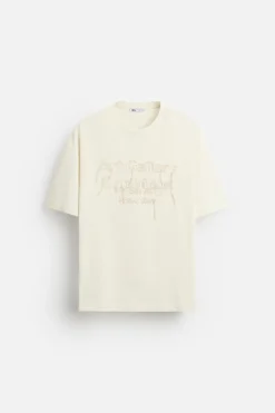 Outlet CAMISETA TEXTO BORDADO Hombre Camisetas