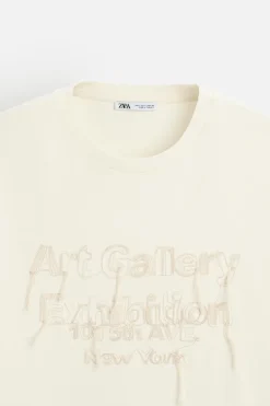 Outlet CAMISETA TEXTO BORDADO Hombre Camisetas