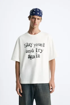 Sale CAMISETA TEXTO ESTAMPADO Hombre Camisetas