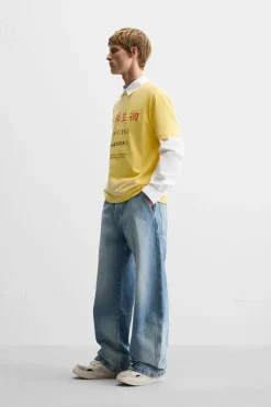 New CAMISETA TEXTO ESTAMPADO Hombre Camisetas