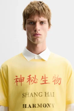 New CAMISETA TEXTO ESTAMPADO Hombre Camisetas