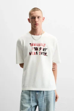 Fashion CAMISETA TEXTO ESTAMPADO Hombre Camisetas