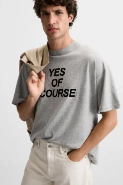 Sale CAMISETA TEXTO TEXTURA Hombre Camisetas