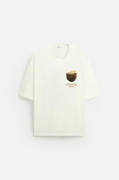 Fashion CAMISETA TEXTOS COMBINADOS Hombre Camisetas