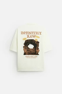 Fashion CAMISETA TEXTOS COMBINADOS Hombre Camisetas