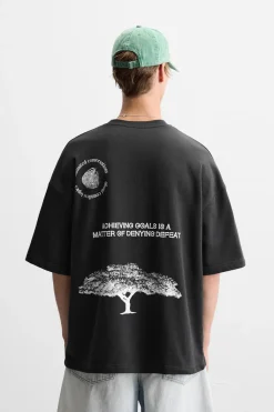 Best CAMISETA TEXTOS COMBINADOS RELIEVE Hombre Camisetas