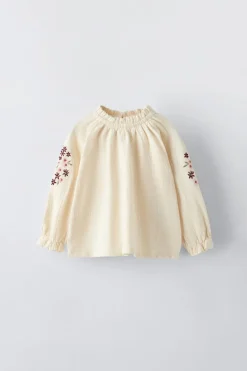 Niños ZARA 6 - 18 Meses·Camisetas|6 - 18 Meses·Camisas<CAMISETA TEXTURA BORDADOS