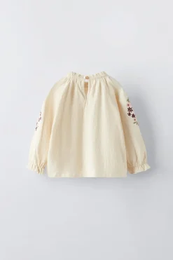 Niños ZARA 6 - 18 Meses·Camisetas|6 - 18 Meses·Camisas<CAMISETA TEXTURA BORDADOS