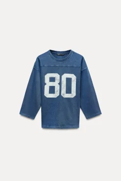 Outlet CAMISETA VARSITY EFECTO LAVADO Mujer Sudaderas / Joggers