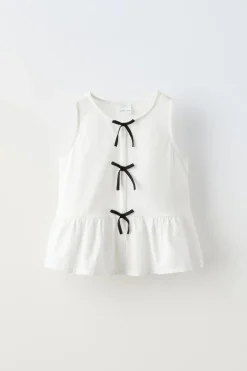 Niños ZARA 6 - 14 Años·Camisetas<CAMISETA VOLANTES LAZOS