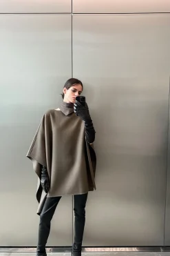 Sale CAPA CON LANA BROCHE ZW COLLECTION Mujer Abrigos / Anoraks