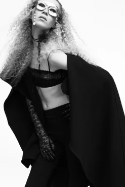 Online CAPA LANA ASIMÉTRICA MEZCLA LANA MANTECO ZW COLLECTION Mujer Abrigos / Anoraks