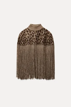 Online CAPA PUNTO FLECOS ESTAMPADO ANIMAL Mujer Chaquetas / Cazadoras