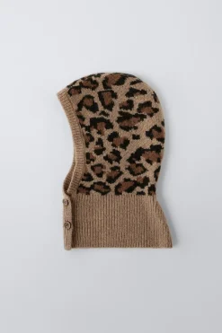 Niños ZARA 1½ - 6 Años·Accesorios|6 - 14 Años·Accesorios<CAPUCHA PUNTO ANIMAL PRINT