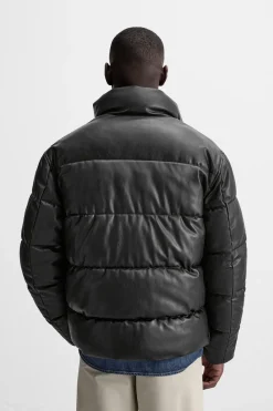 New CAZADORA ACOLCHADA EFECTO PIEL Hombre Plumíferos