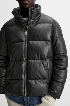 New CAZADORA ACOLCHADA EFECTO PIEL Hombre Plumíferos