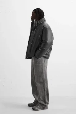 New CAZADORA ACOLCHADA EFECTO PIEL Hombre Plumíferos