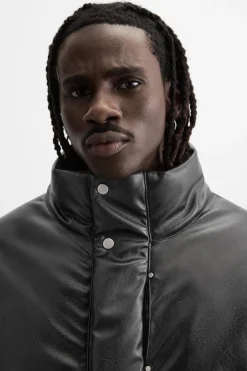 New CAZADORA ACOLCHADA EFECTO PIEL Hombre Plumíferos